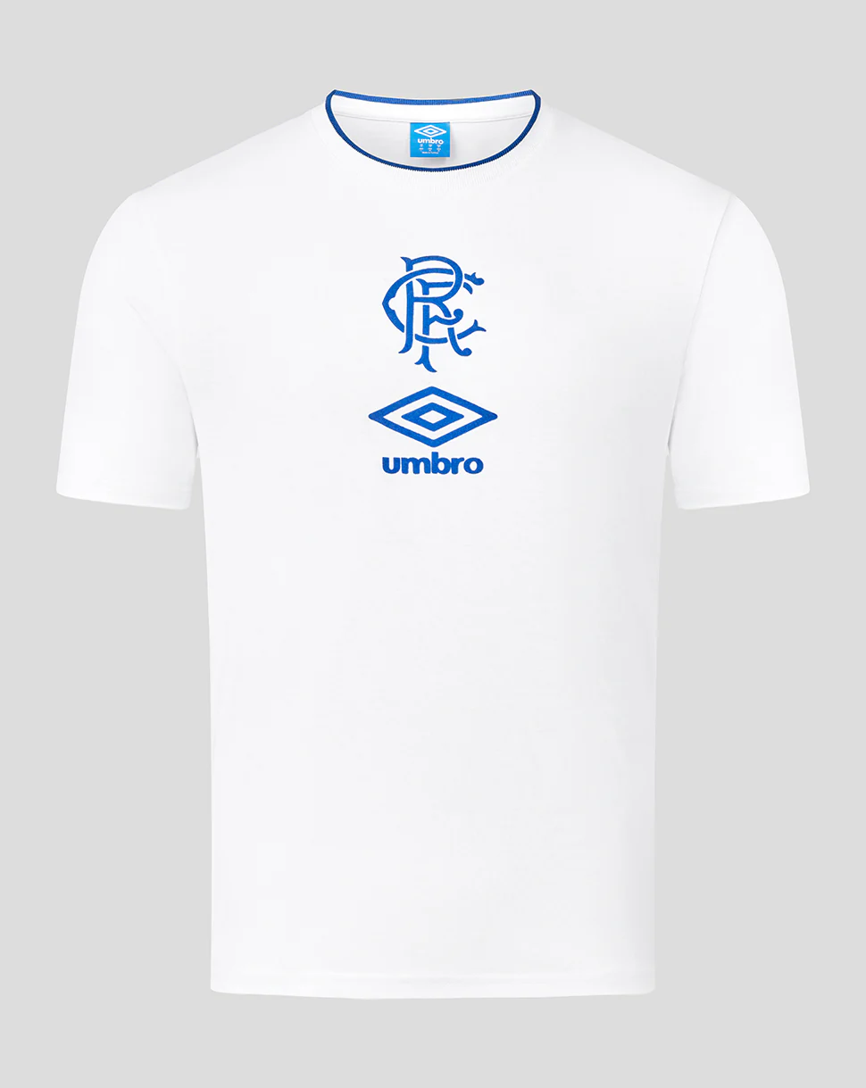 UNISEX 25/26 TRAVEL SHORT SLEEVE T-SHIRT - WHITE/BLUE