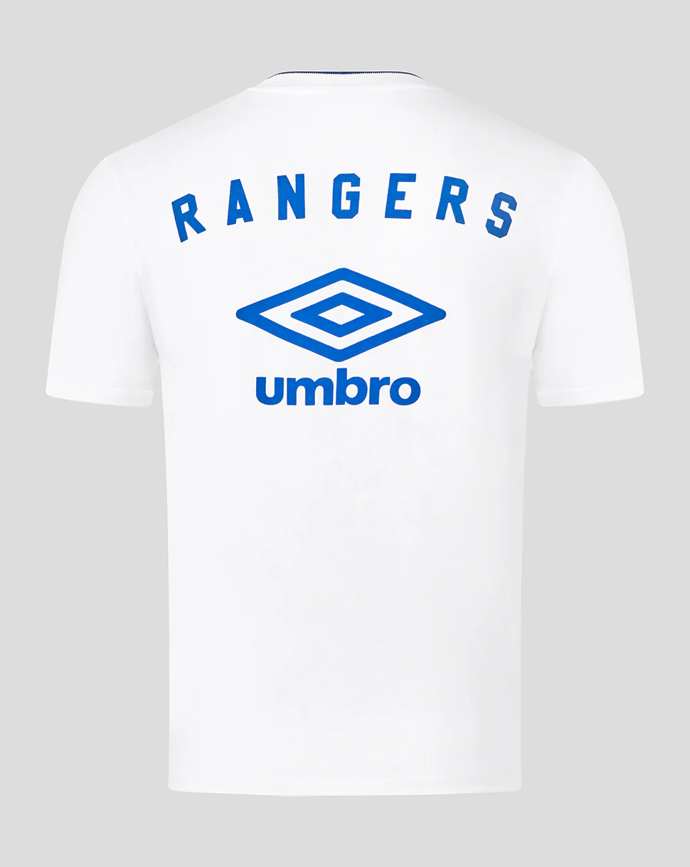 UNISEX 25/26 TRAVEL SHORT SLEEVE T-SHIRT - WHITE/BLUE - Image 2