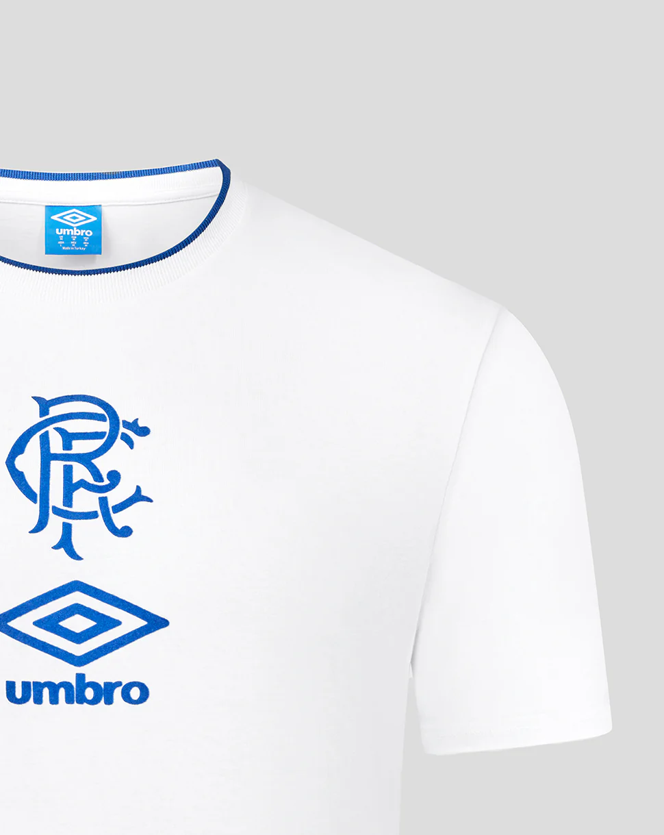 UNISEX 25/26 TRAVEL SHORT SLEEVE T-SHIRT - WHITE/BLUE - Image 3