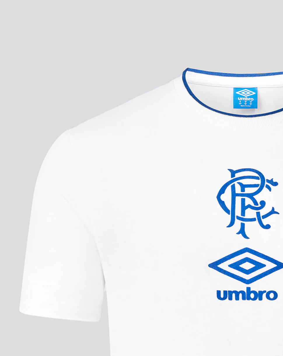 UNISEX 25/26 TRAVEL SHORT SLEEVE T-SHIRT - WHITE/BLUE - Image 4