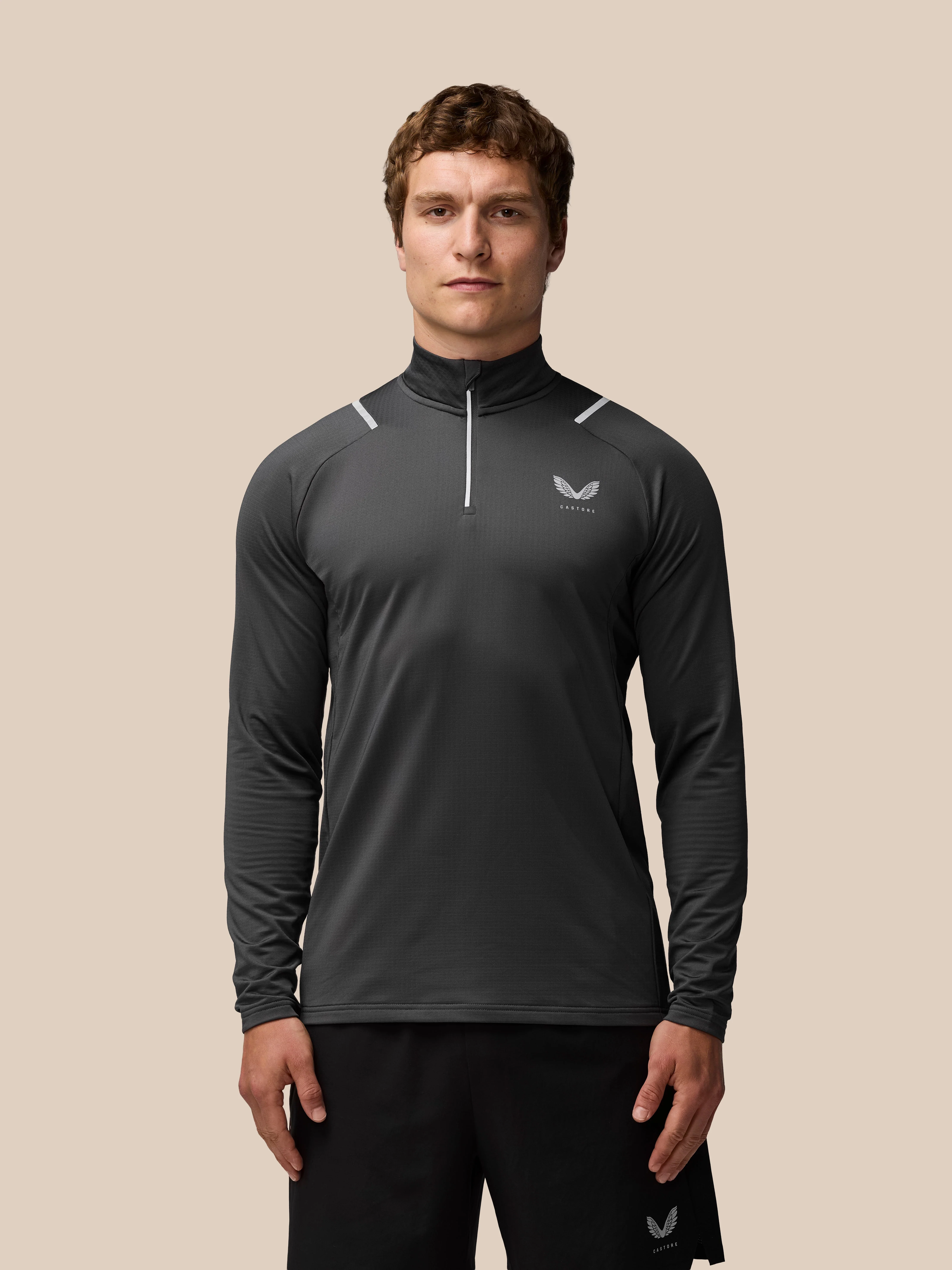APEX TRAINING WINTERISED 1/4 ZIP TOP - CHARCOAL