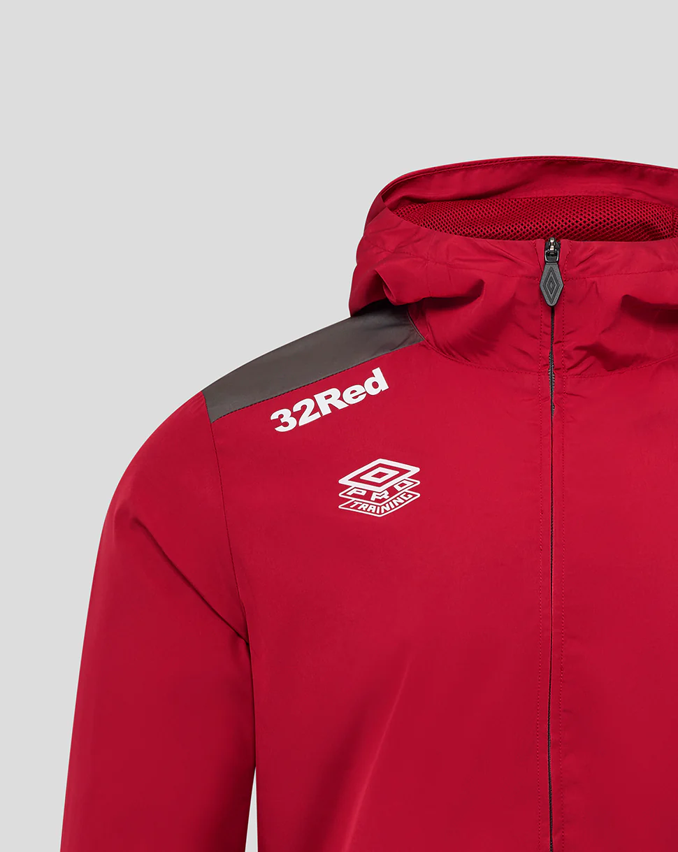 JUNIOR 25/26 PLAYERS TRAINING PACKABLE HOOD SHOWER JACKET - RHYTHMIC RED - Image 4