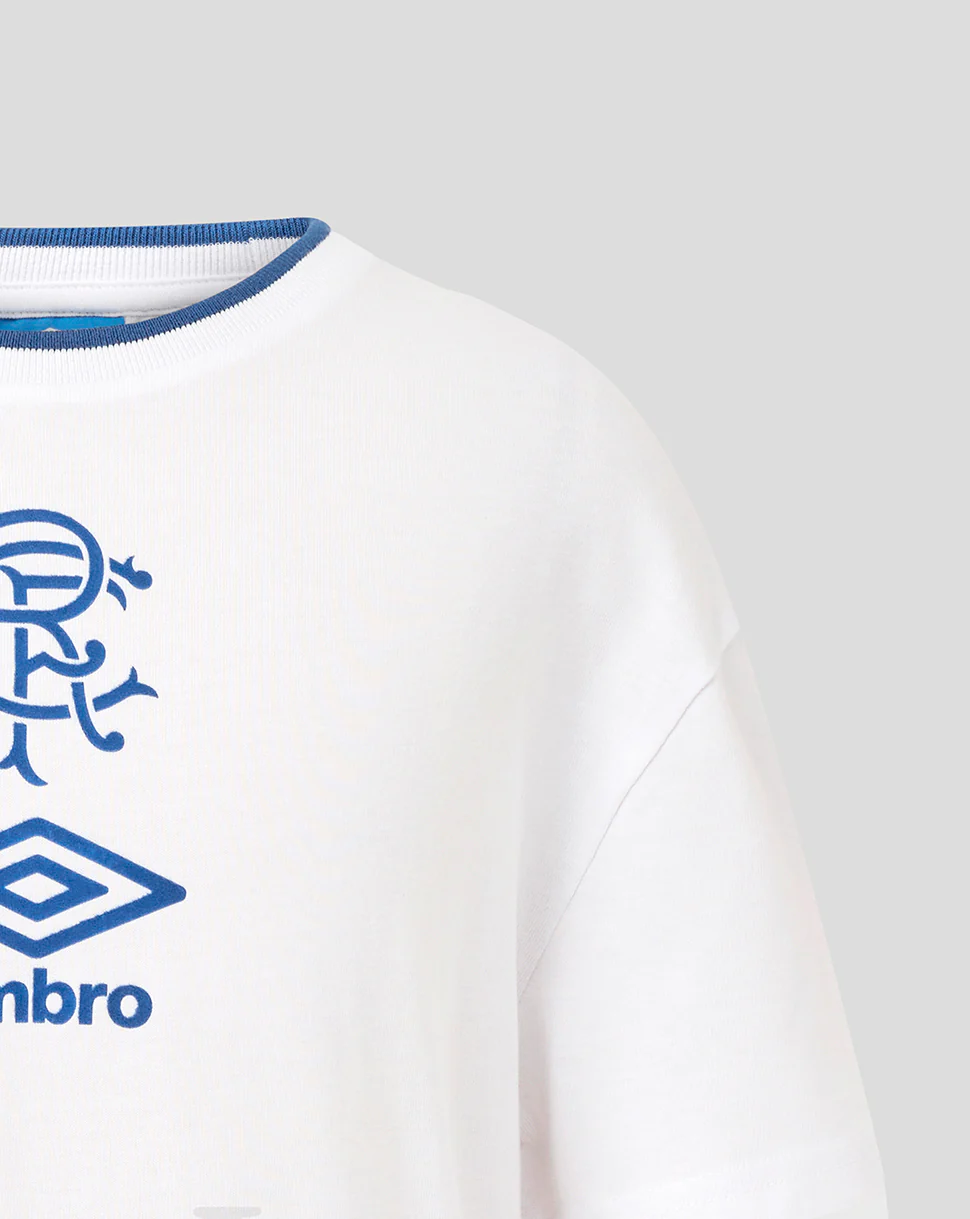JUNIOR 25/26 TRAVEL SHORT SLEEVE T-SHIRT - WHITE/BLUE - Image 3