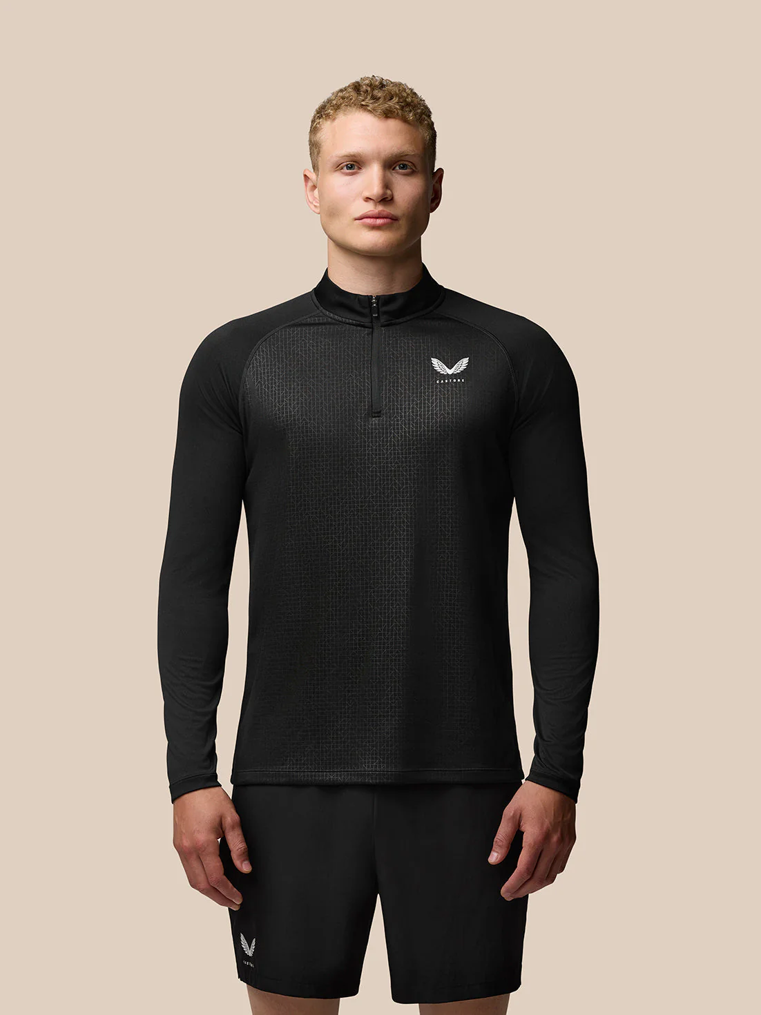 MEN’S ADAPT PRINT 1/4 ZIP TOP - BLACK