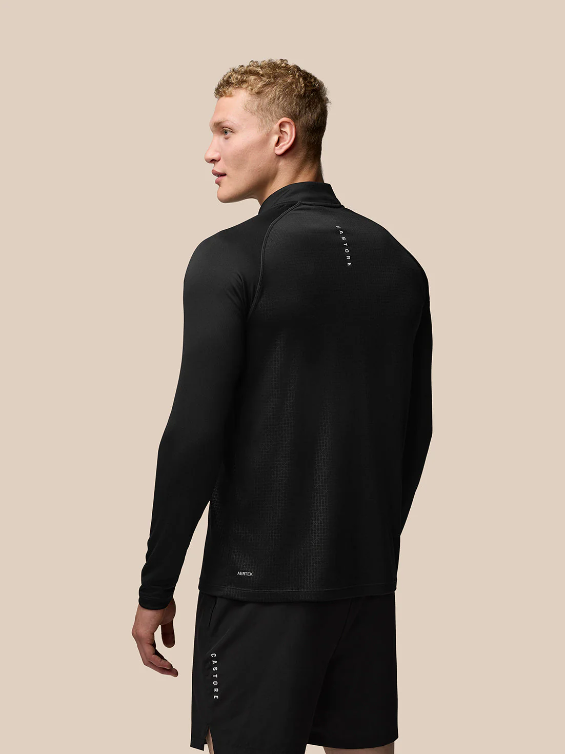 MEN’S ADAPT PRINT 1/4 ZIP TOP - BLACK - Image 2