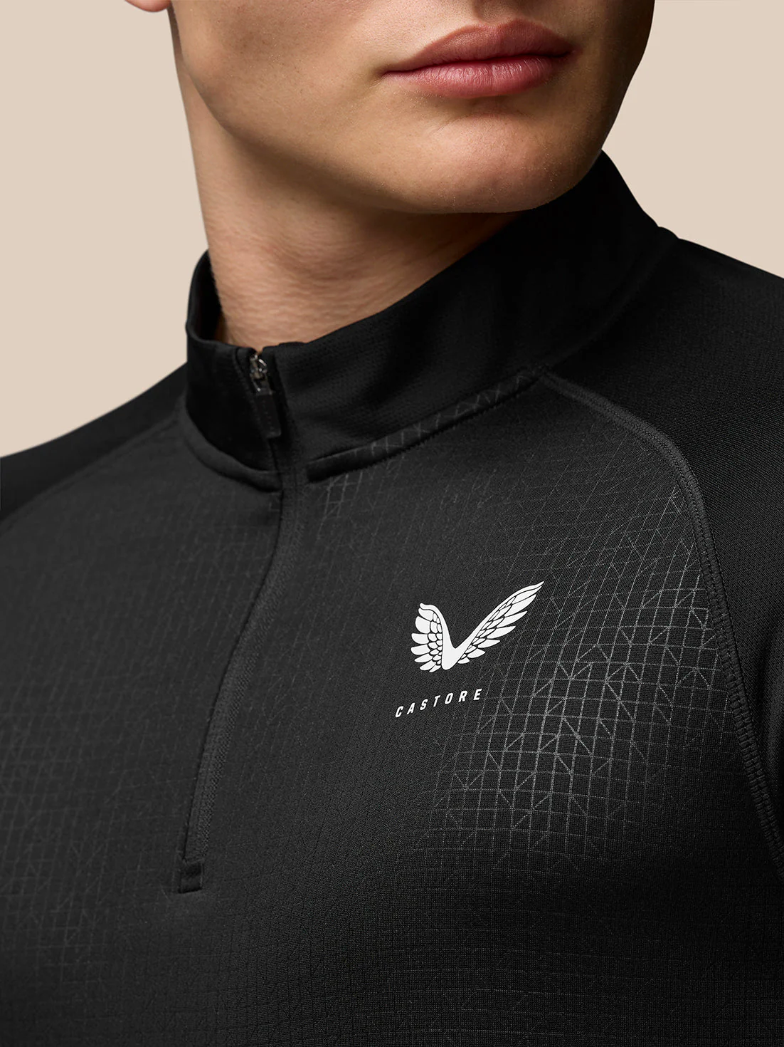 MEN’S ADAPT PRINT 1/4 ZIP TOP - BLACK - Image 4