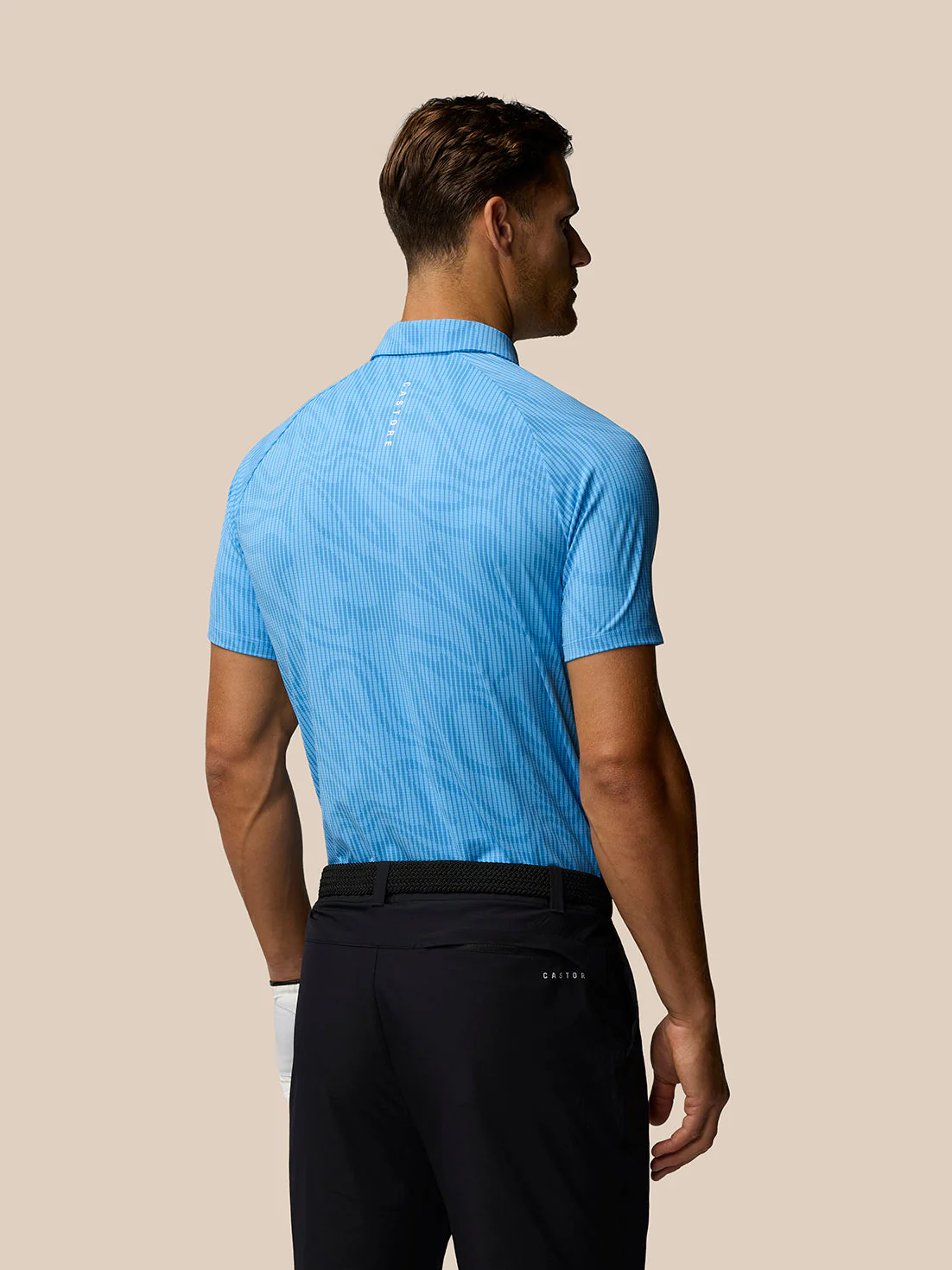 GOLF CLUB GLOW PRINTED POLO - COOL BLUE/WHITE - Image 3