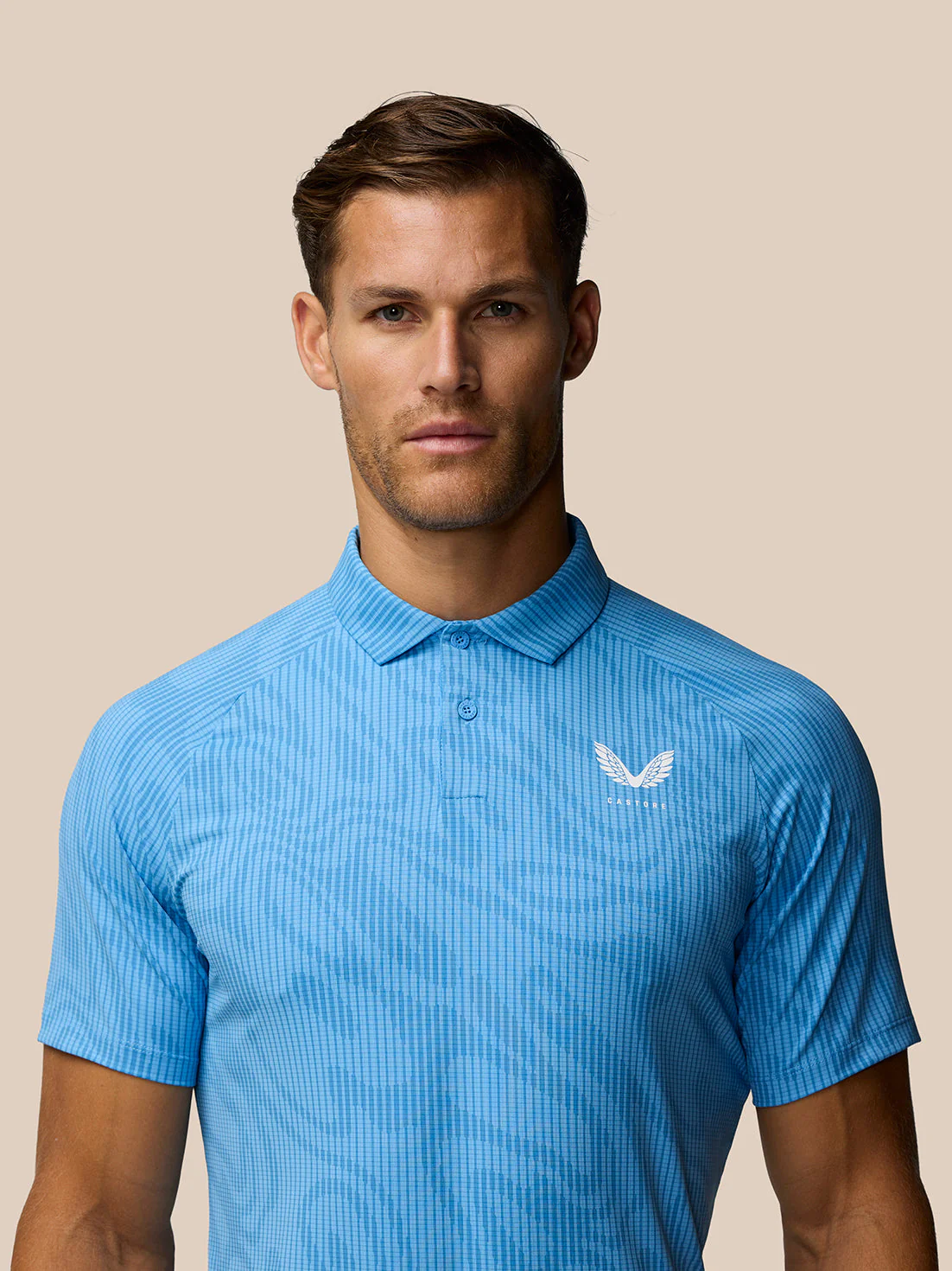 GOLF CLUB GLOW PRINTED POLO - COOL BLUE/WHITE - Image 4
