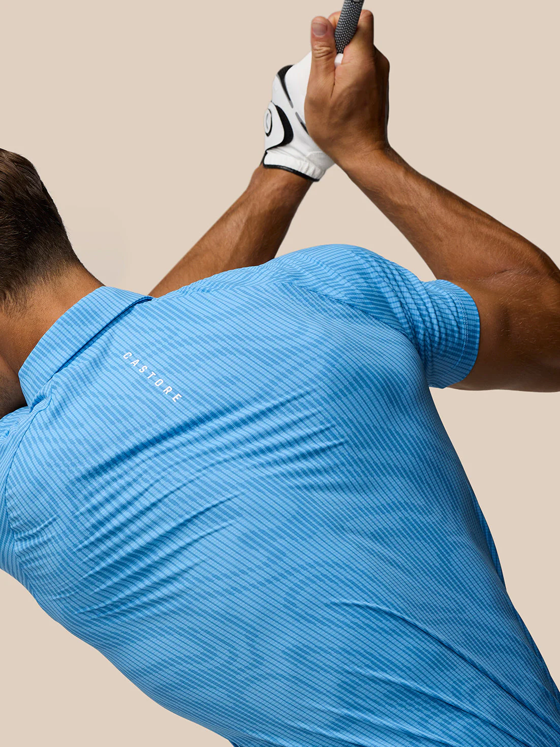 GOLF CLUB GLOW PRINTED POLO - COOL BLUE/WHITE - Image 7