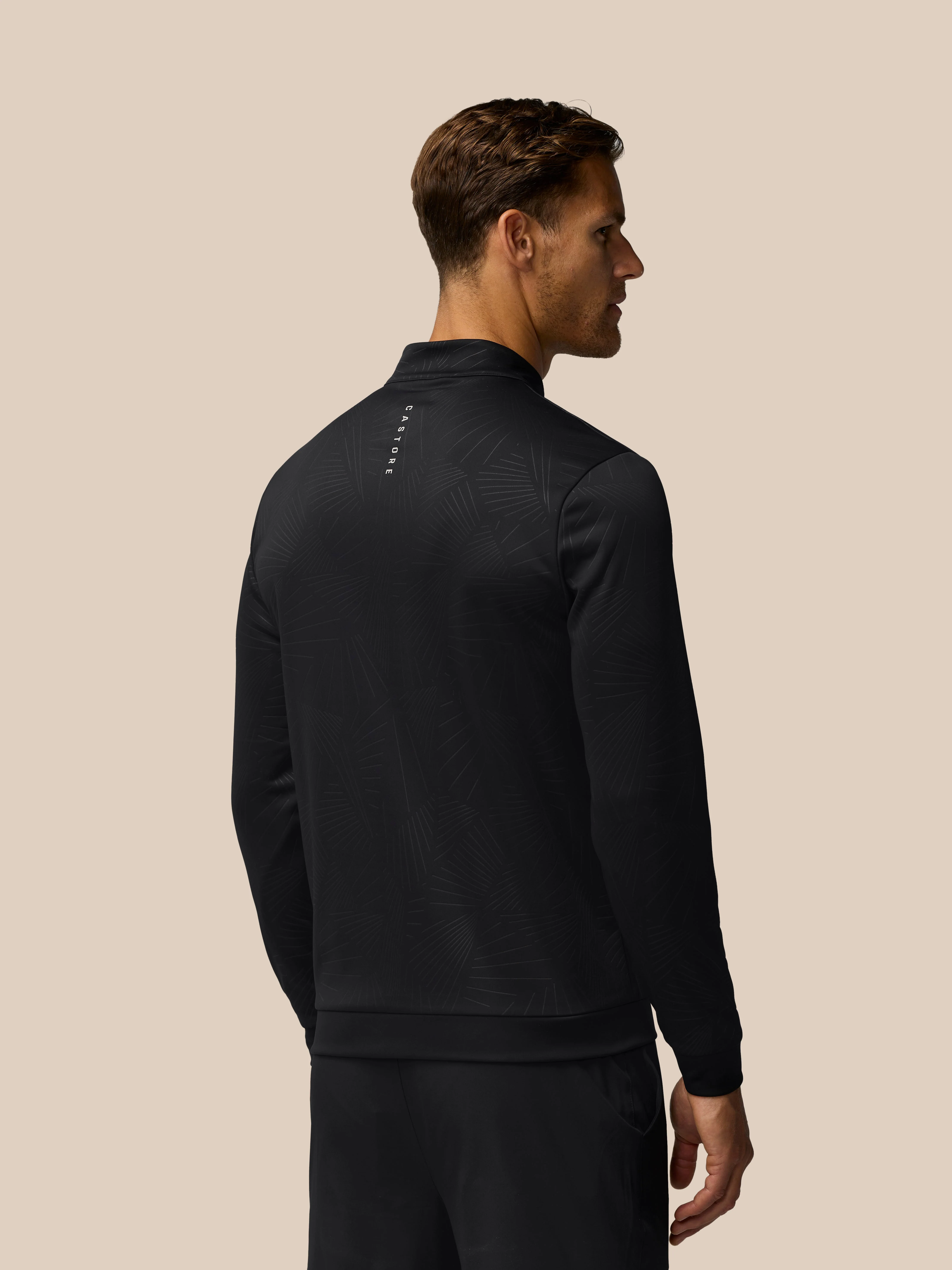 GOLF CLUB CLASSIC 1/4 ZIP DEBOSSED TOP - BLACK/ALLOY - Image 5