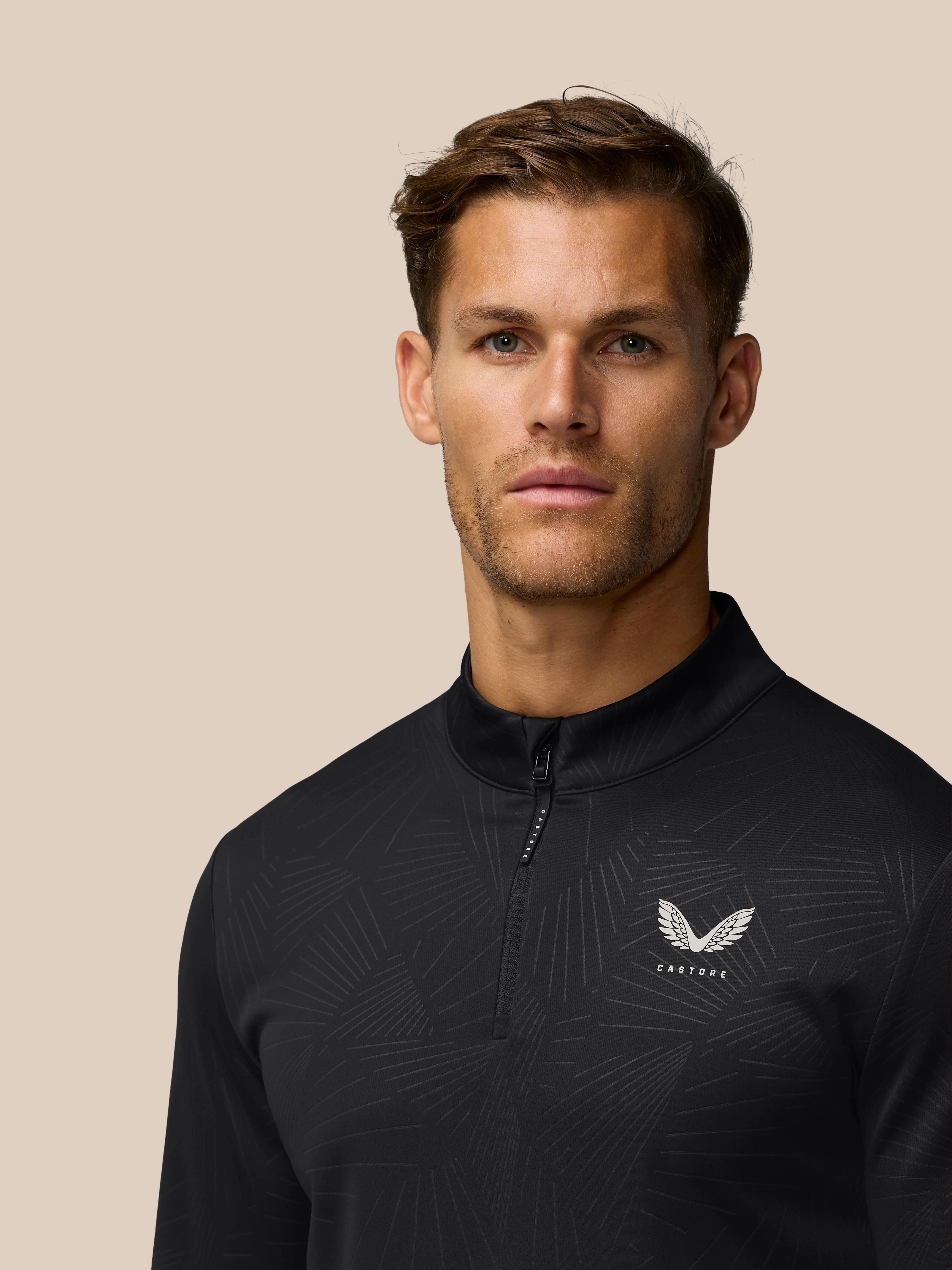 GOLF CLUB CLASSIC 1/4 ZIP DEBOSSED TOP - BLACK/ALLOY - Image 7