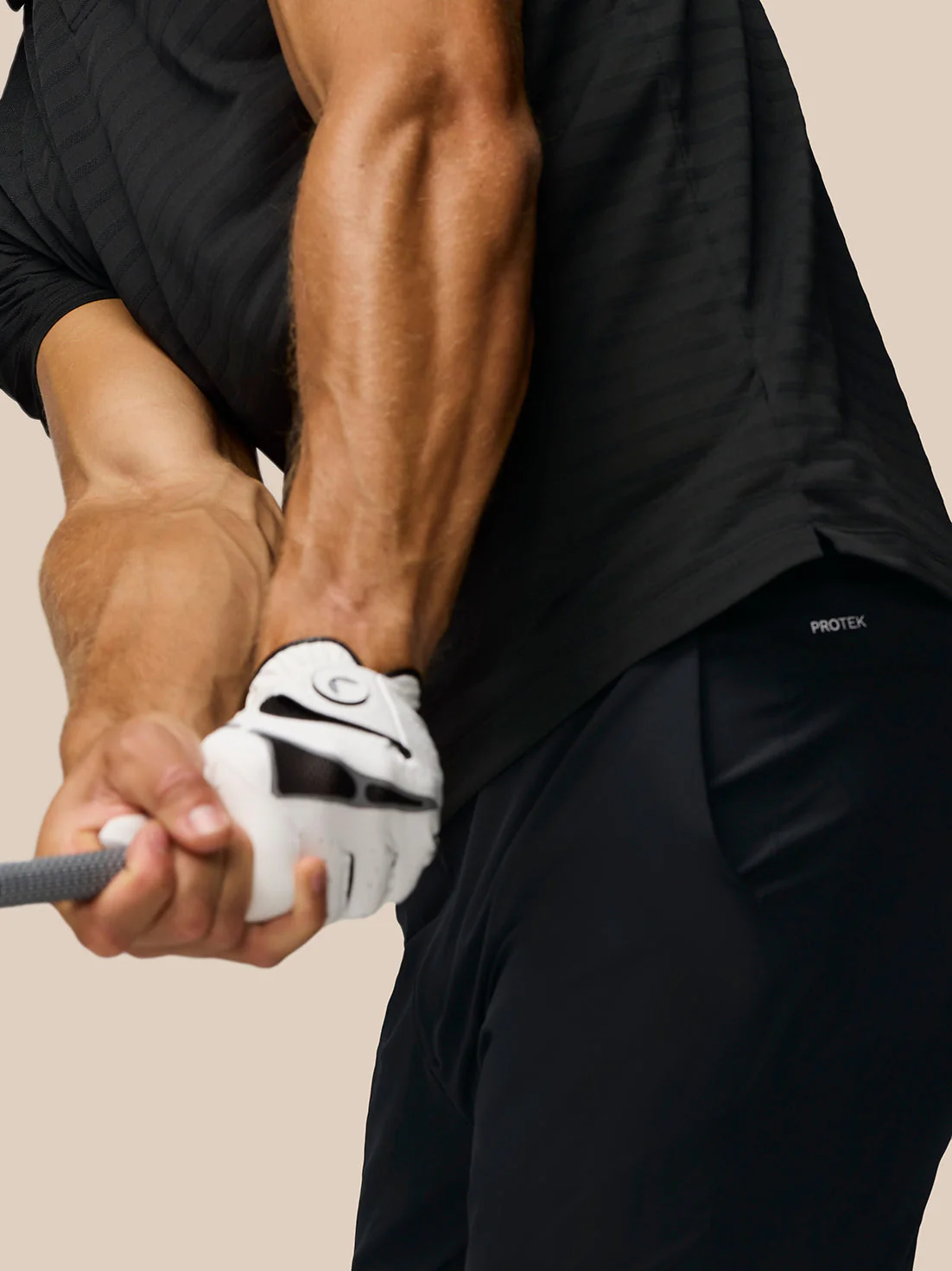 GOLF PINNACLE PIQUE STRIPE POLO - BLACK/ALLOY - Image 4