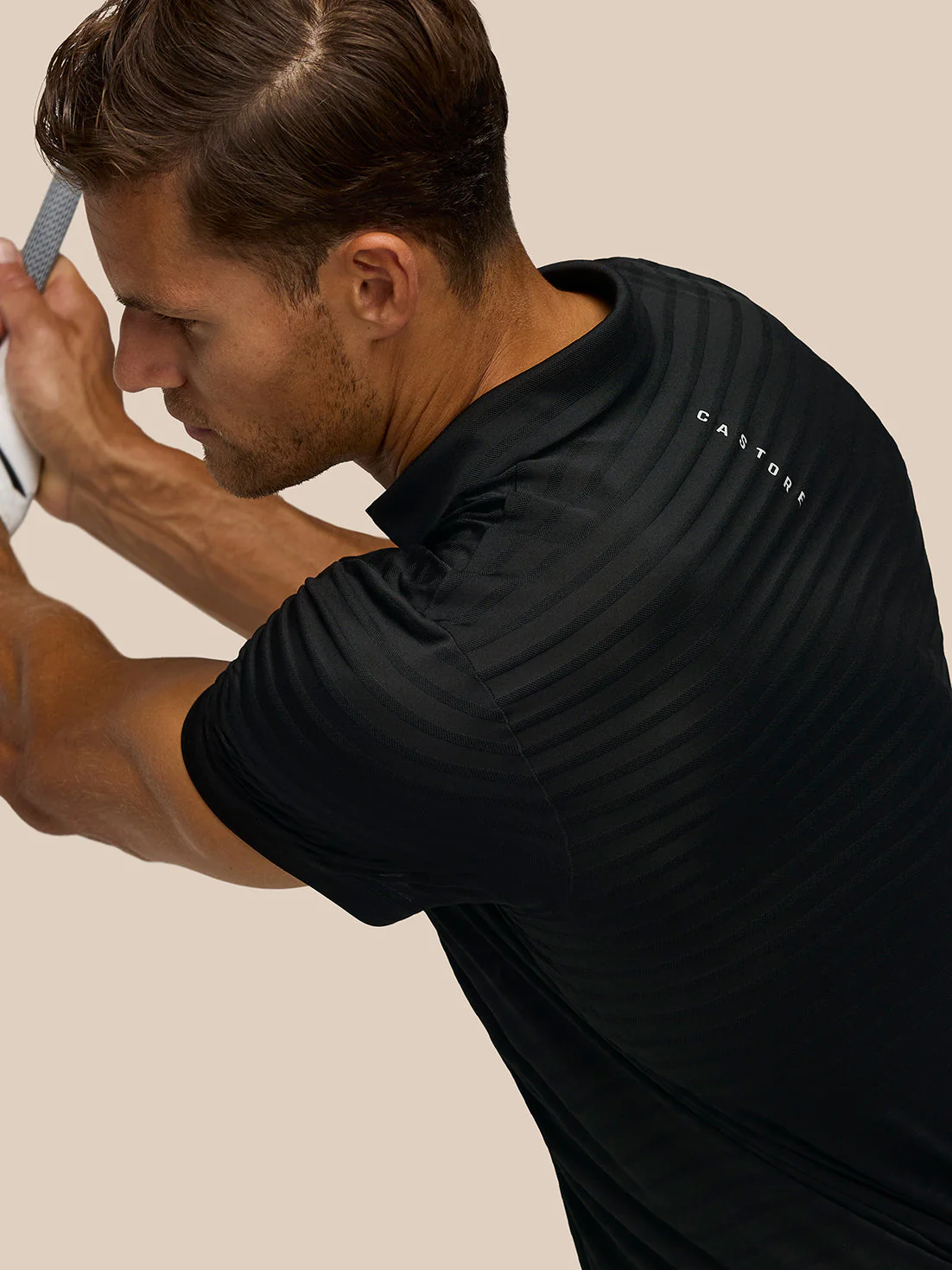 GOLF PINNACLE PIQUE STRIPE POLO - BLACK/ALLOY - Image 5