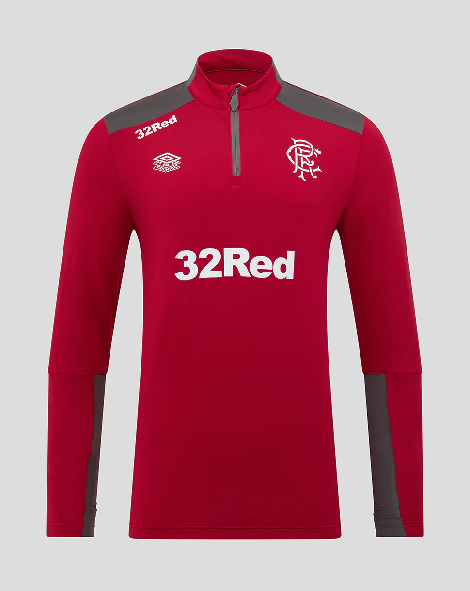 MENS 25/26 PLAYERS TRAINING QUARTER ZIP TOP - RHYTHMIC RED
