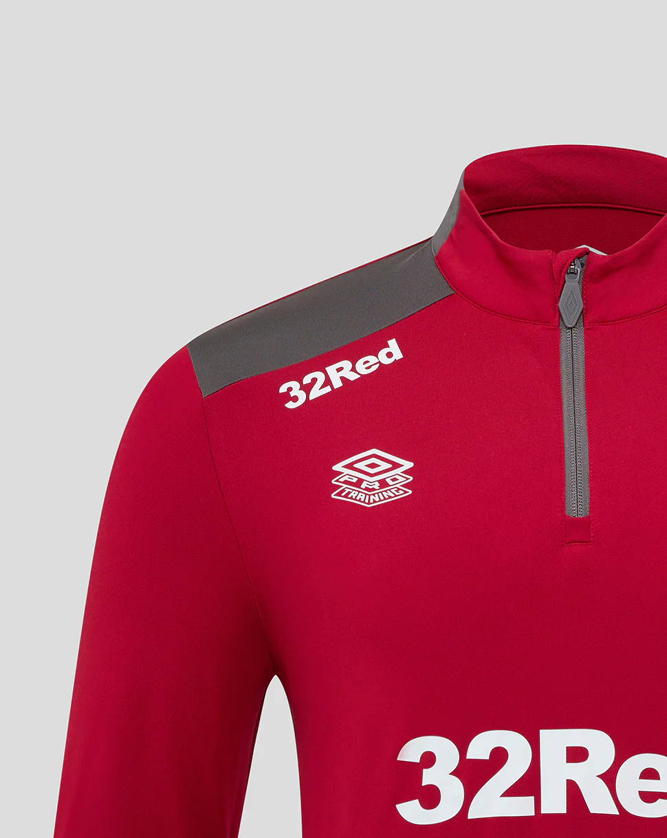 MENS 25/26 PLAYERS TRAINING QUARTER ZIP TOP - RHYTHMIC RED - Image 4