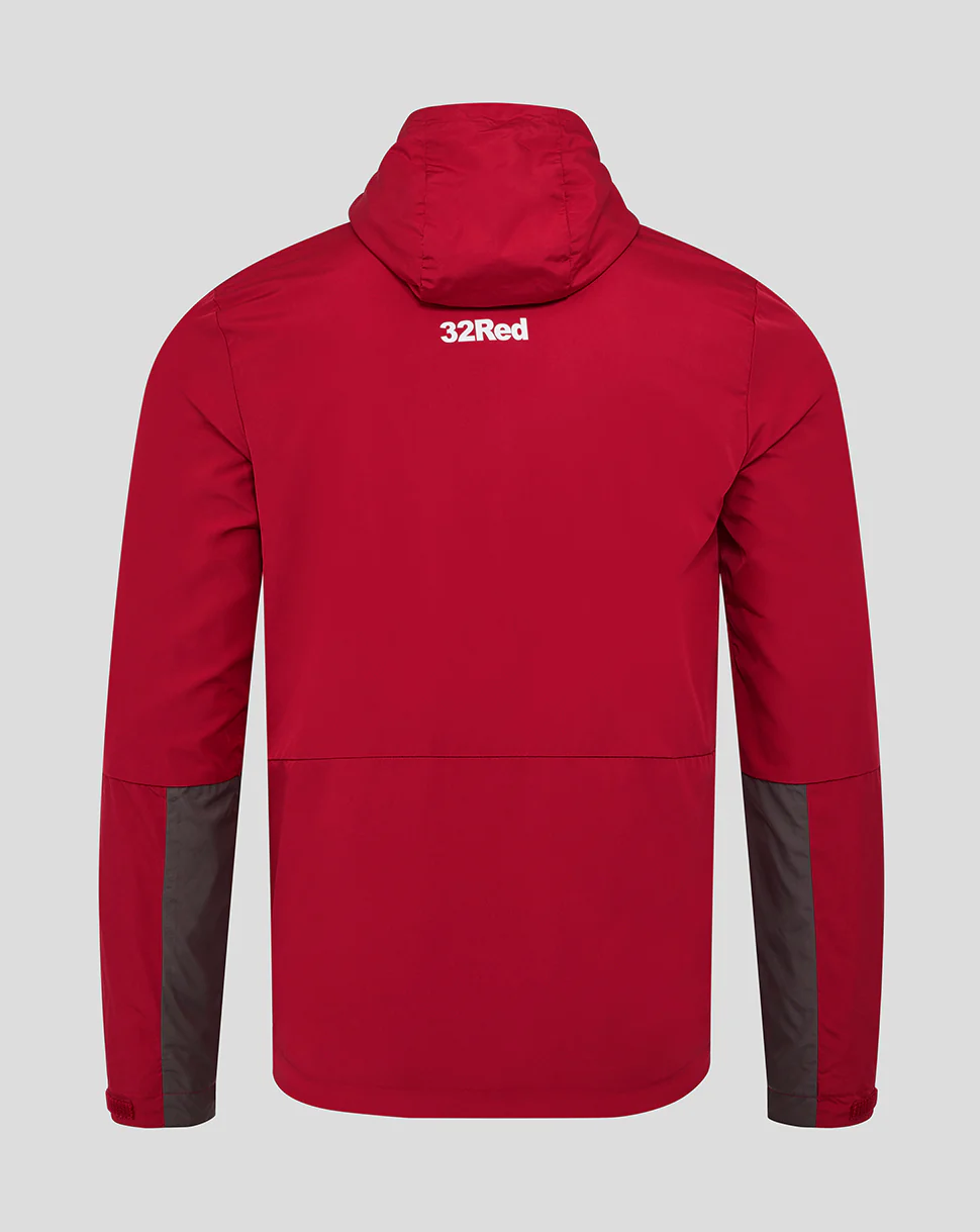MENS 25/26 PLAYERS TRAINING PACKABLE HOOD SHOWER JACKET - RHYTHMIC RED - Image 3