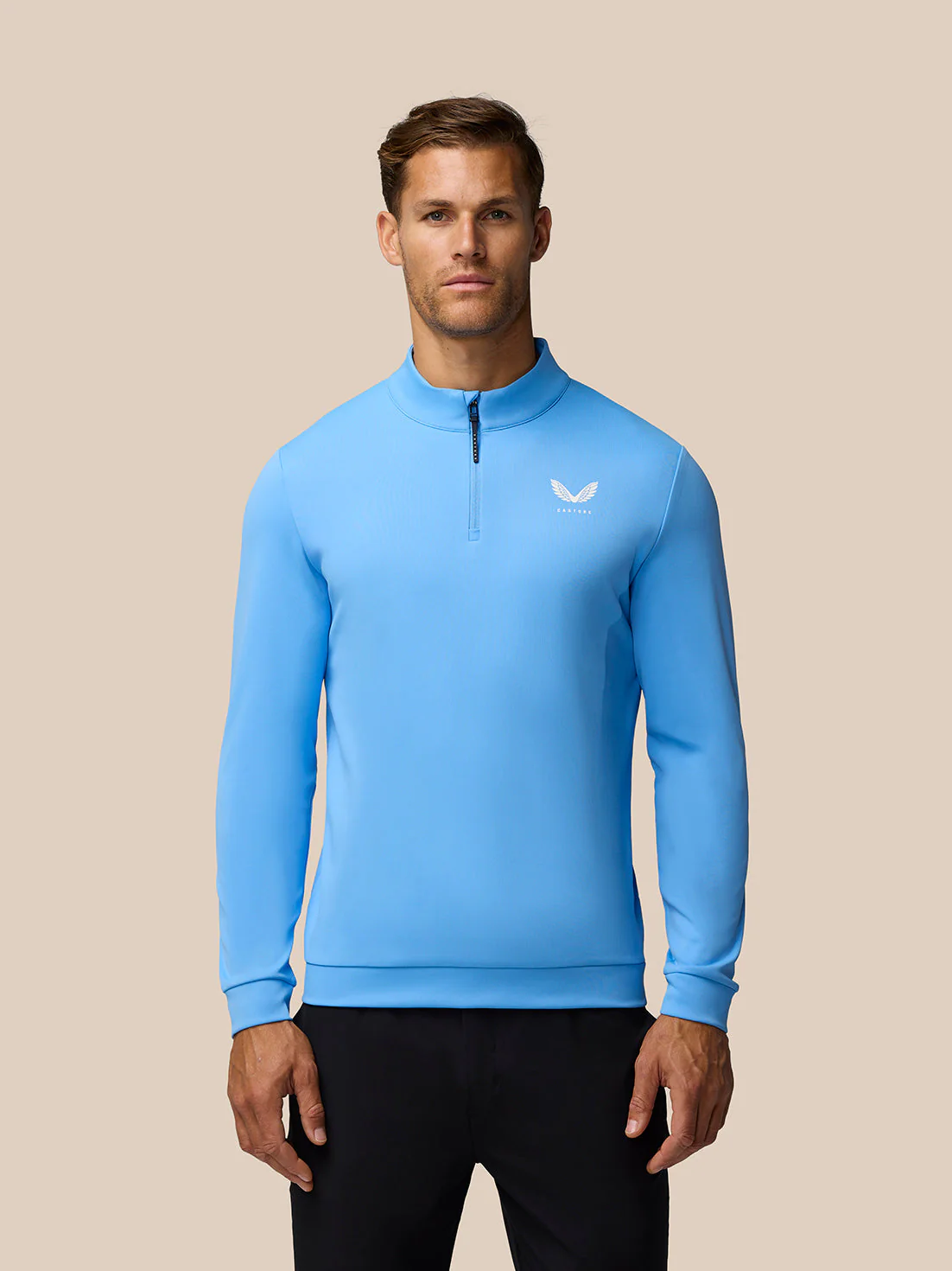 GOLF CLUB CLASSIC 1/4 ZIP TOP - COOL BLUE/WHITE