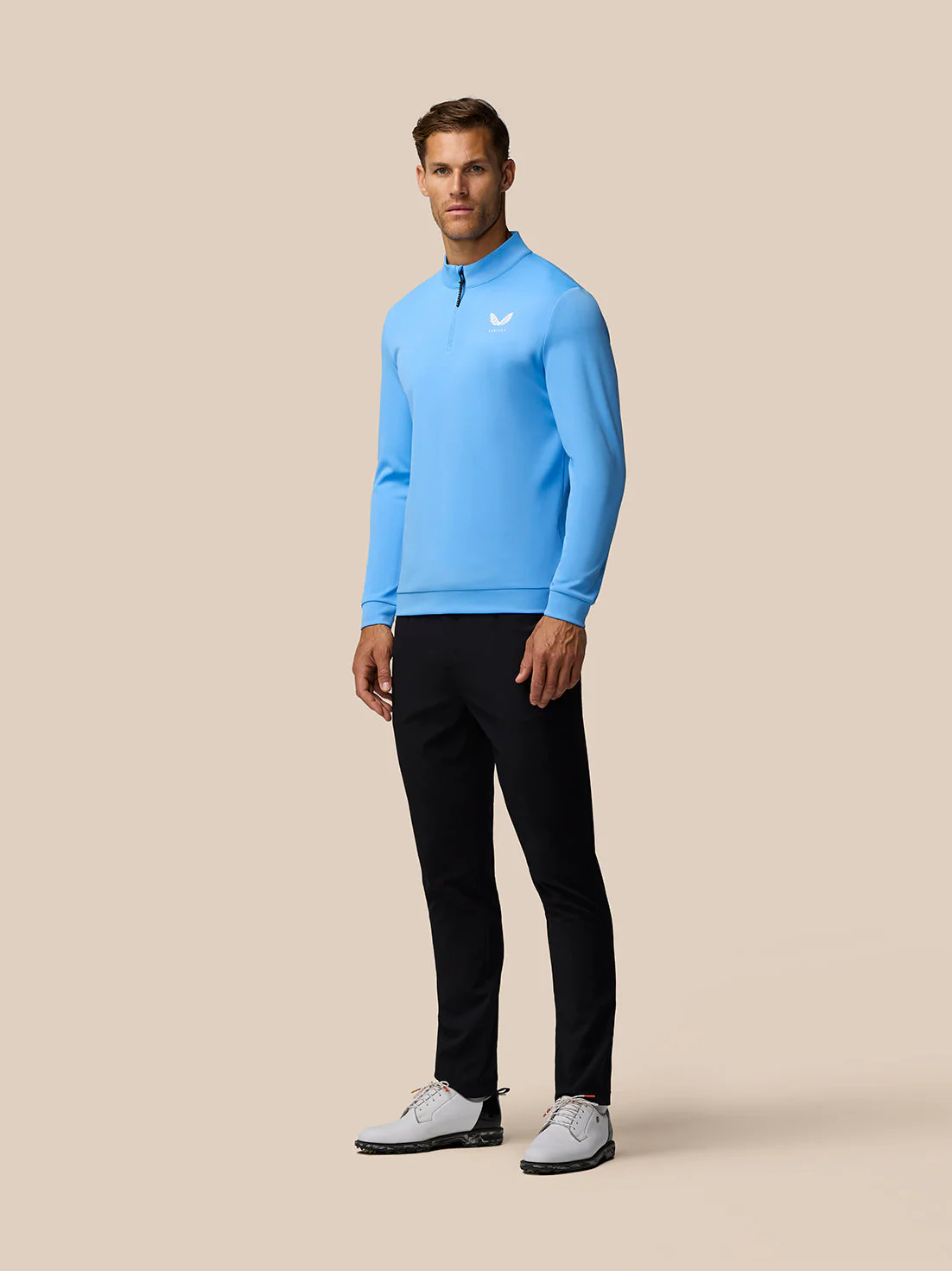 GOLF CLUB CLASSIC 1/4 ZIP TOP - COOL BLUE/WHITE - Image 3
