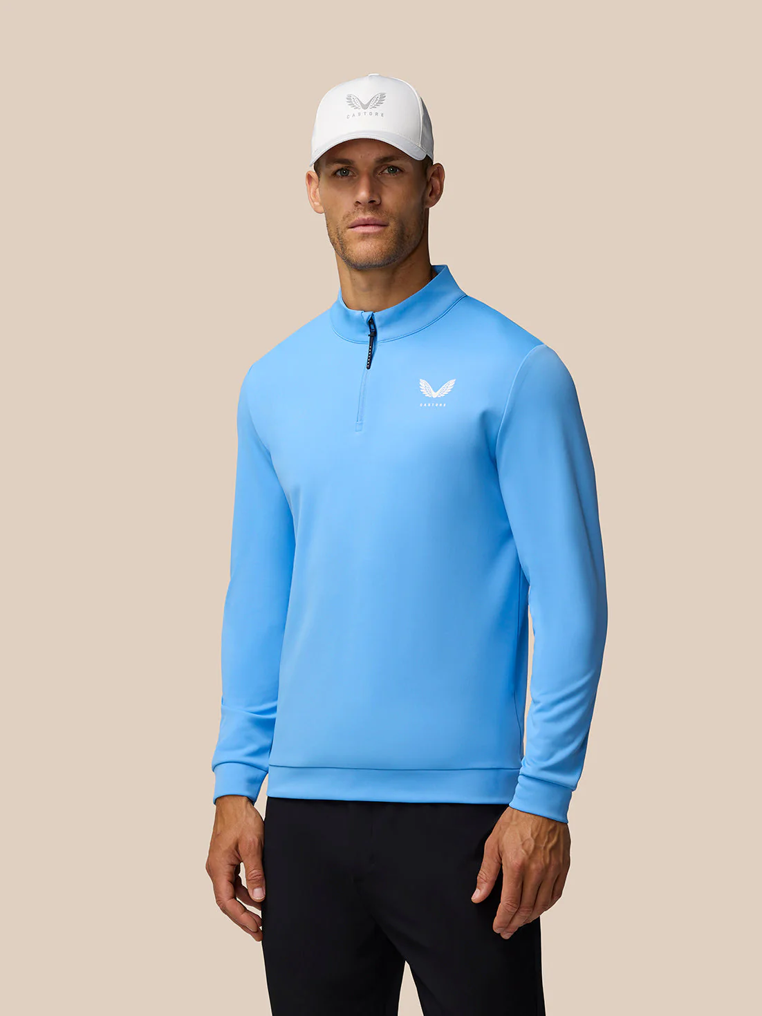 GOLF CLUB CLASSIC 1/4 ZIP TOP - COOL BLUE/WHITE - Image 8