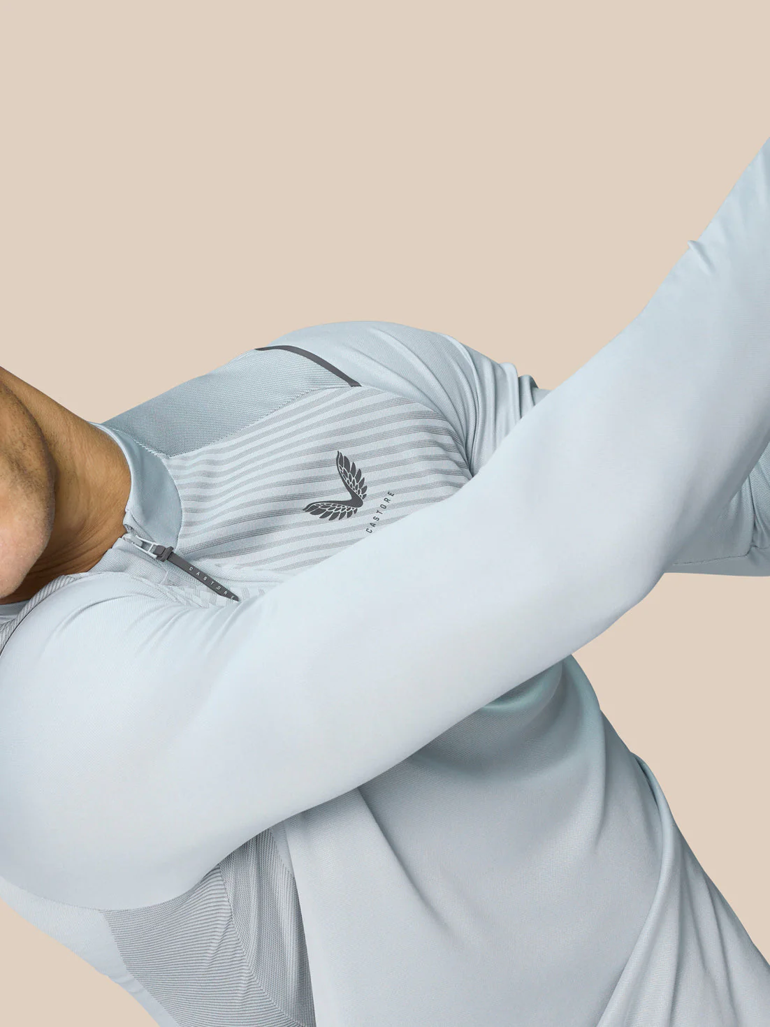 PINNACLE LVS 1/4 ZIP TOP - MID GREY - Image 5