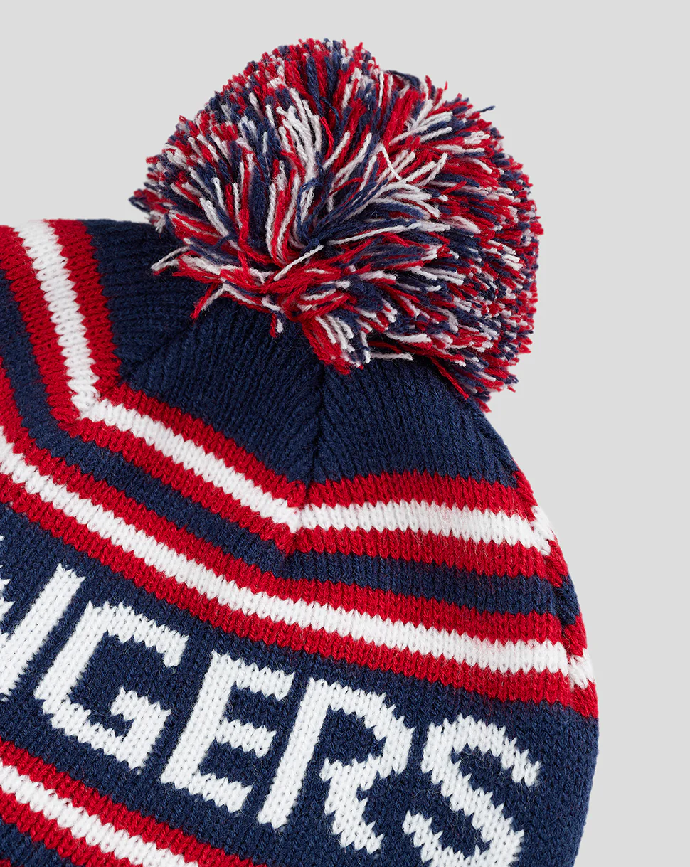 RANGERS KNITTED BOBBLE HAT - NAVY/RED - Image 3