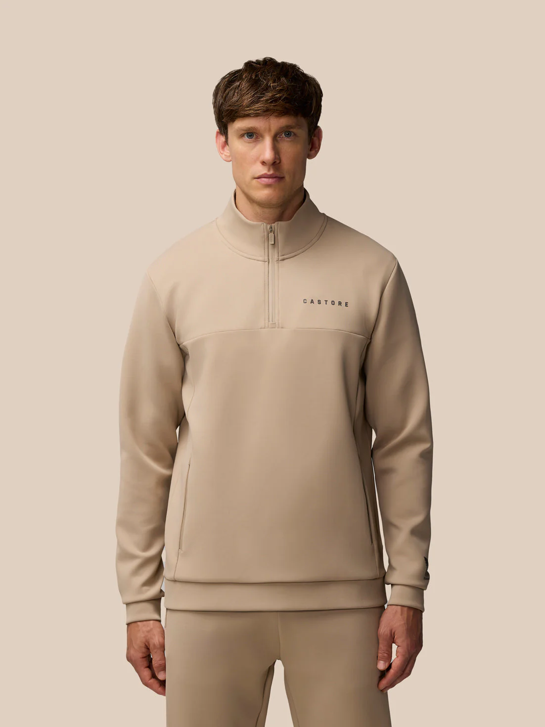 FLEX LIFESTYLE 1/4 ZIP - MUSHROOM/GUNMETAL