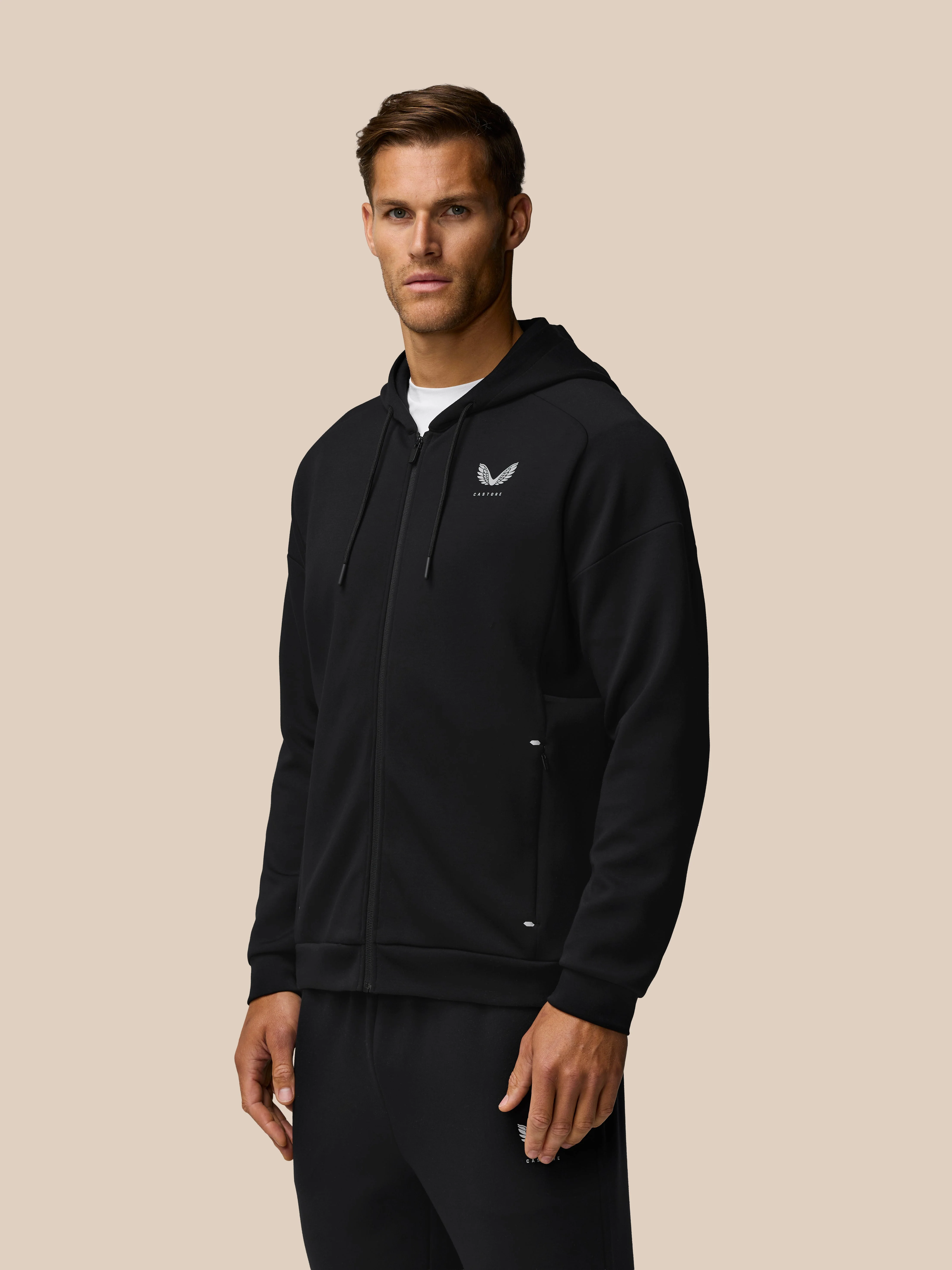 TRAVEL LIFESTYLE ZIP HOODIE - BLACK