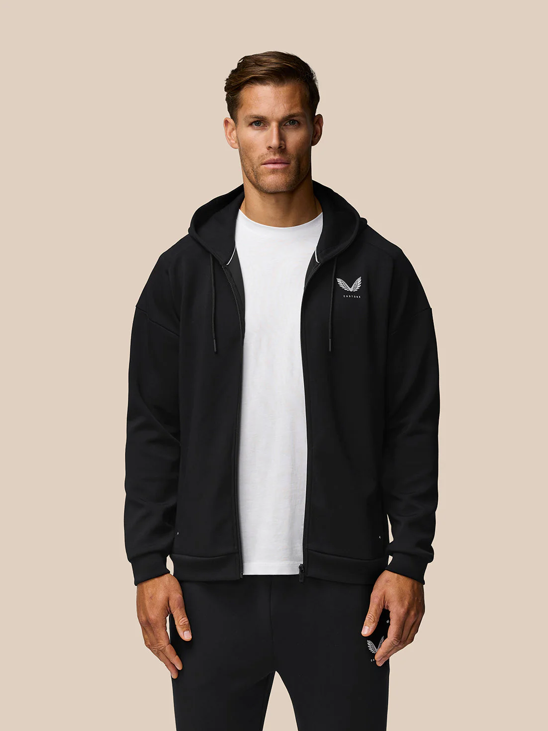 TRAVEL LIFESTYLE ZIP HOODIE - BLACK - Image 2