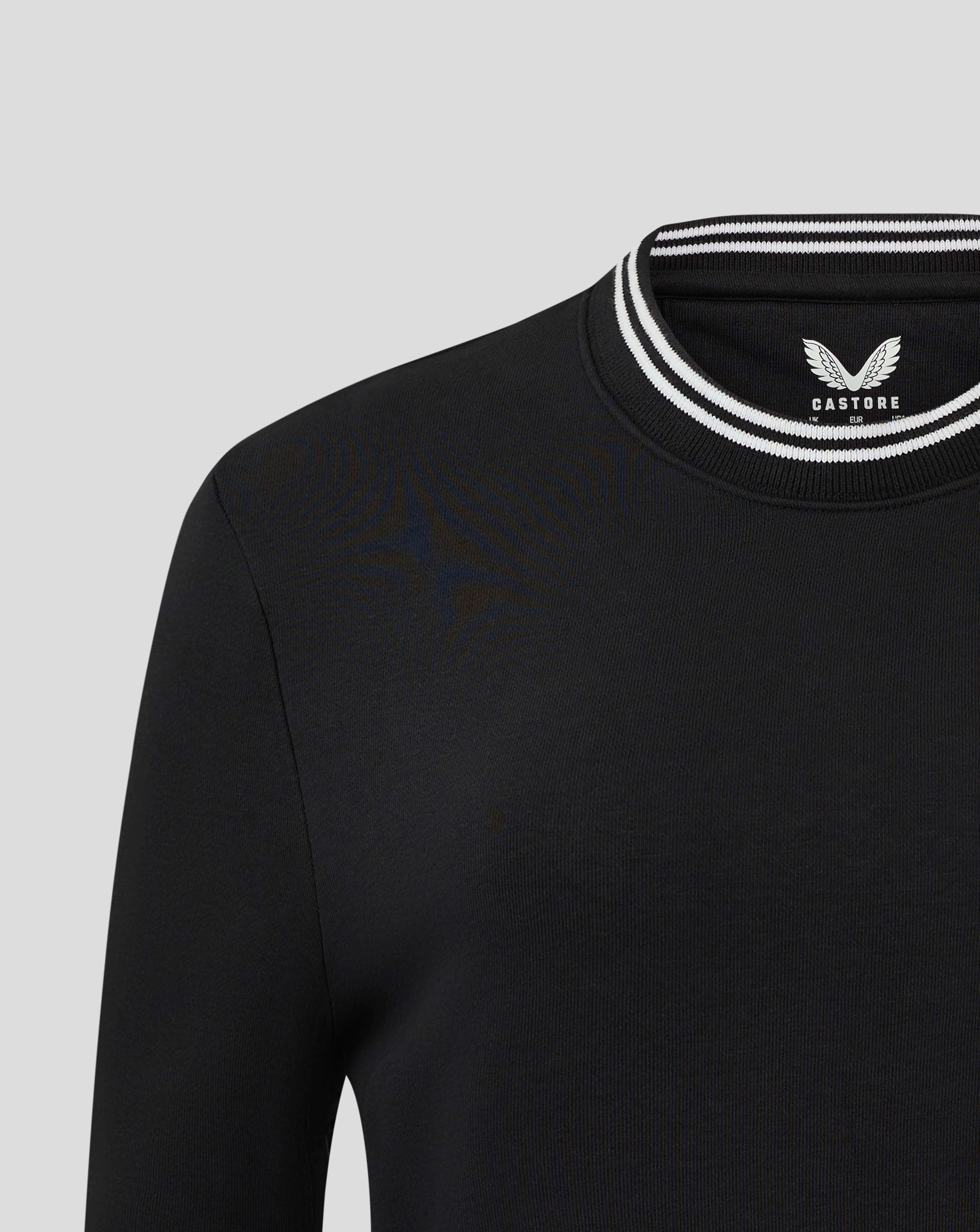 WOMENS 24/25 CROPPED FLEECE CREWNECK - BLACK - Image 3