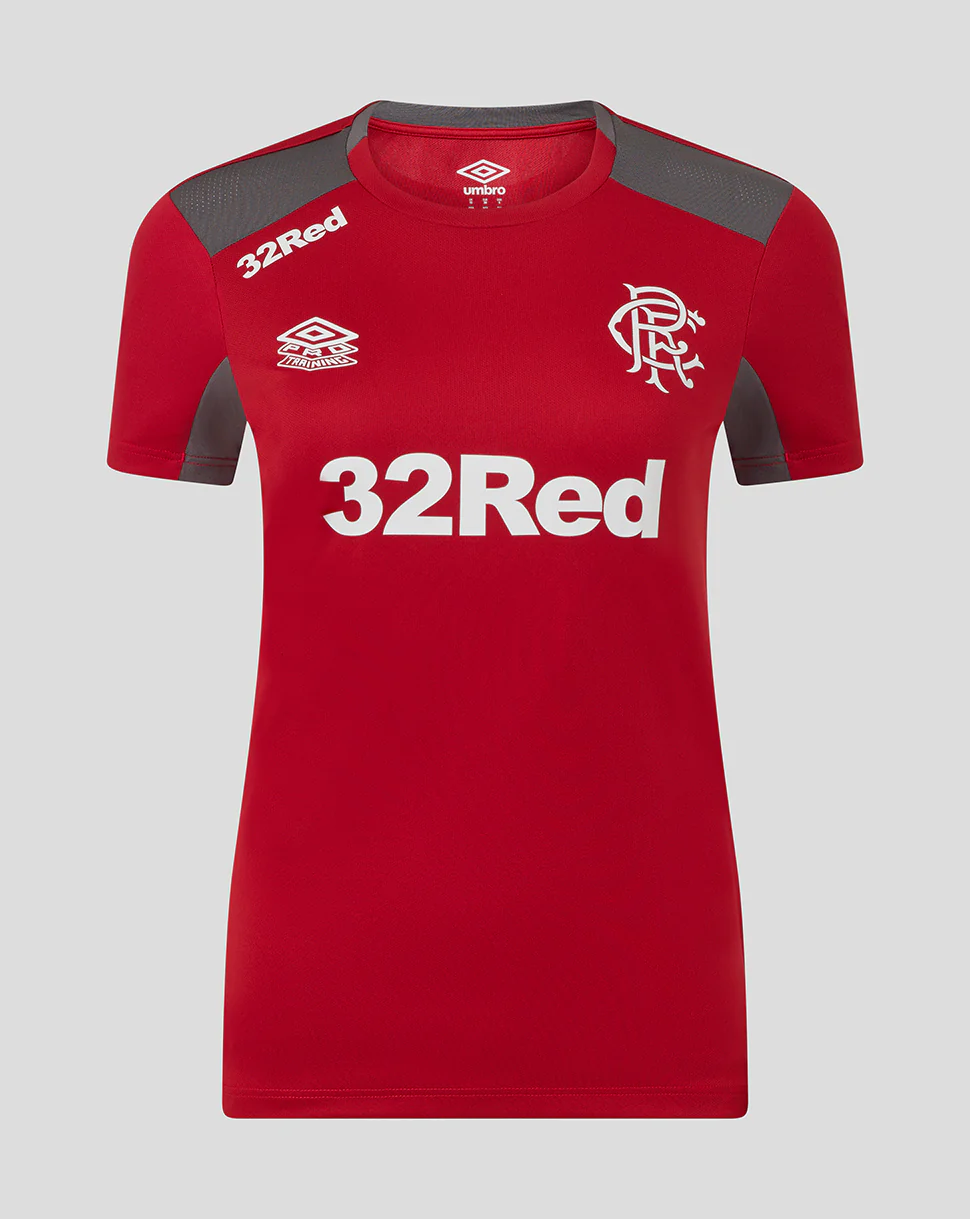 WOMENS 25/26 PLAYERS TRAINING SHORT SLEEVE T-SHIRT - RHYTHMIC RED