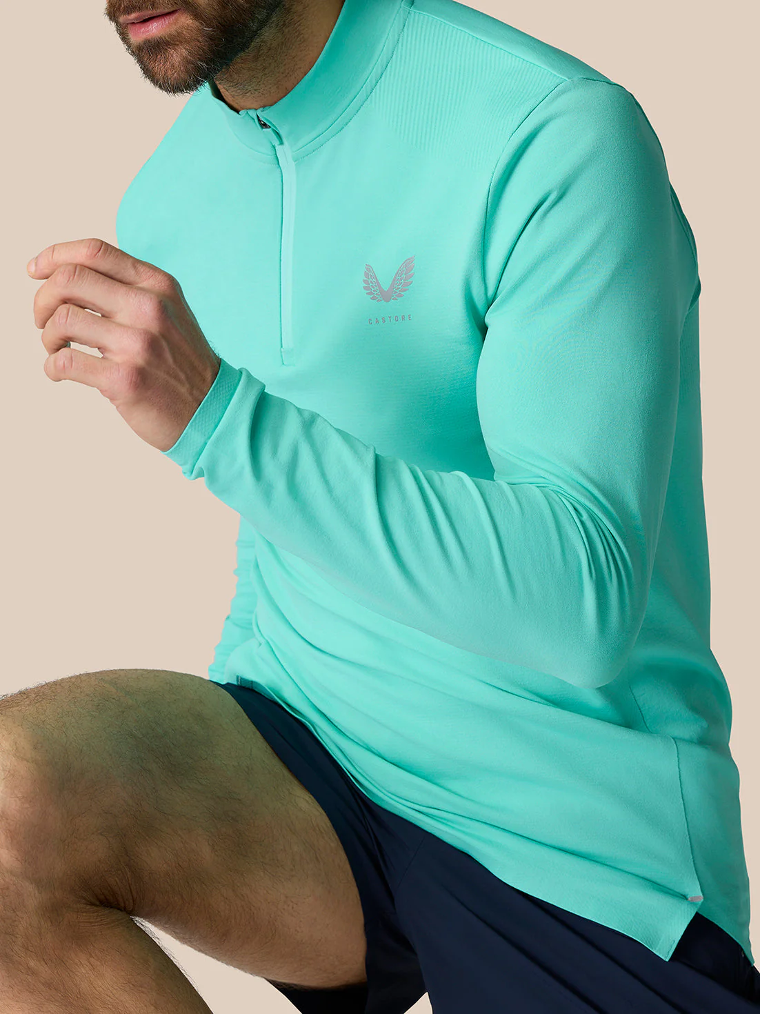 ZONE TRAINING 1/4 ZIP TOP - LIGHT AQUA - Image 3